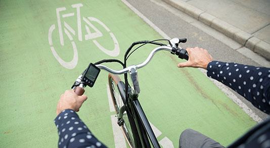 Cycling on bike lane